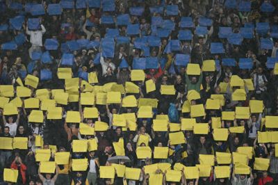 Ukraine er modsat Rusland med i kvalifikationen til VM. (Arkivfoto).