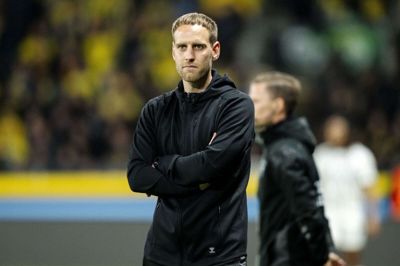 Frederik Birk står foreløbigt i spidsen for Brøndby i returkampen mod AGF i pokalturneringen. (Arkivfoto).