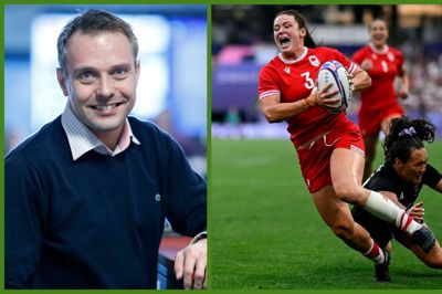Canadas Alysha Corrigan løber forbi New Zealands Portia Woodman-Wickliffe i OL-finalen i Rugby Sevens for kvinder. Der var angiveligt 60.000 tilskuere til finalen. Folkebladets udsendte mærkede ad omveje, hvad det betød for canadierne.