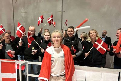 Gry Astrup havde roligans på sidelinjen ved VM. Hele hendes familie - og læremesteren, murermester Glenn Østergaard - heppede med undervejs. Foto: PR-foto