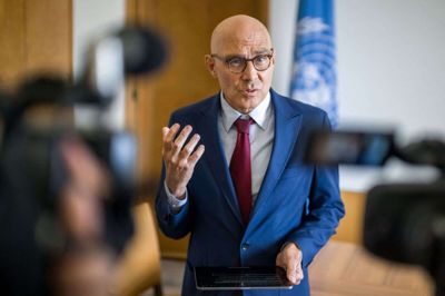 Volker Türk, FN's højkommissær for menneskerettigheder, taler til pressen den 16. september i Geneve. (Arkivfoto).