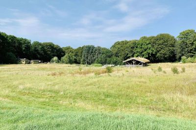 Brugerne af det område ved Ry Hallerne, der blandt andet huser Fjeldsted hytten (til venstre) og naturbørnehaven Muldvarpen (bagerst), frygter for naturens skæbne, når politikerne planlægger for området.