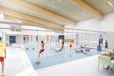 Illustrationen er udlånt af GPP Arkitekter, og den afspejler ikke nødvendigvis en kommende Ry Svømmehal.