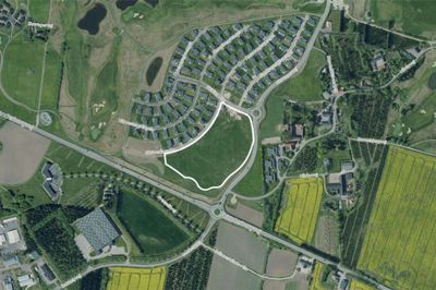 Det med hvidt indrammede område viser den sidste udstykning på Kildebjerg i Ry, en udstykning politikerne nu skal sige ja eller nej til. Kort: Skanderborg Kommune