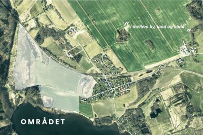 Det markerede felt viser, hvor et seniorbofællesskab ønskes placeret i Alken. Nu skal politikerne tage stilling til projektet.