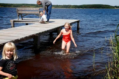 En ny både-bro er kommet op at stå for enden af Ellevej ved fælles hjælp. Foto: Flemming Hansen