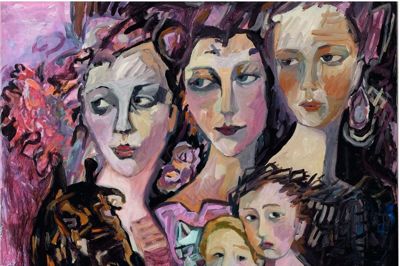 Maja Bøvings maleri ”Levn 5”. Foto: Illustration fra bogen »101 kunstnere 2025/26”»