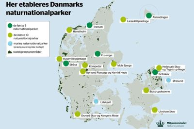 Det er på disse placeringer, at de nye naturnationalparker skal placeres.
