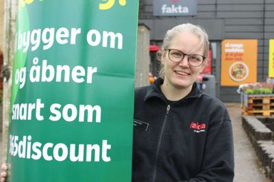 Butikschef i Fakta i Kjellerup, Jane Bjarrum Laursen, er klar til at blive en del af den nye landsdækkende kæde, Coop 365 discount. Foto: Morten Hallstrøm