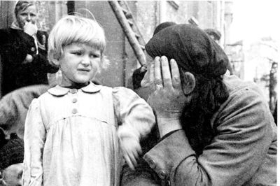 Tyske flygtninge i Flensborg i 1945.