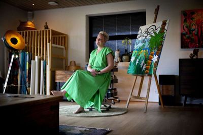 Susanne Rylander i sit atelier. Foto: Jakob Stigsen Andersen