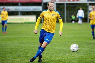 Mathias Færge Grønne havde Kjellerup IFs bedste forsøg i pokalkampen. Foto: Jakob Stigsen Andersen