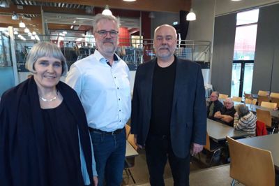 En del af plan- og vejudvalget, Helle Præsius Busk (S), Morten Riis Skydsgaard (K) og Lars Hansen (SF), var til debatmøde om Kjellerups udvikling i Arena Midt. Foto: Morten Hallstrøm