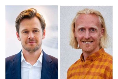 Niels Fuglsang (S), medlem af Europa-Parlamentet, og Andreas Tang-Brock, byråds- og regionsrådskandidat (S), Skanderborg.