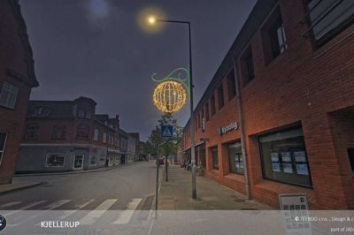 Dette er et eksempel på den julebelysning, der kommer i lygtepælene til jul.