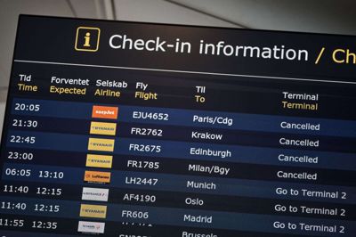 Flere fly er aflyst mandag på grund af vejret. Det oplyser Københavns Lufthavn til Ritzau. Billedet er fra 23. september, hvor flere fly blev aflyst, da der var observeret droner i Københavns Lufthavn dagen forinden. (Arkivfoto).