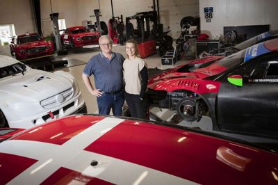 René Birch og medejer Line Krogh Pedersen ser i den grad frem til debuten ved Le Mans, der i år fejrer 100 års jubilæum. - Det må være en af de største enkeltstående begivenheder, der er. Super Bowl må nok være det største, men så må den komme derefter, siger Line Krogh Pedersen. Foto: Martin Ballund