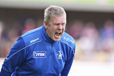 Silkeborgs cheftræner Kent Nielsen var glad for sejren, men ikke for spillet i anden halvleg. Foto: Henning Bagger/Ritzau Scanpix