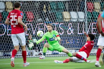 Silkeborg IF og målmand Nicolai Larsen er i pokalfinalen til maj og vandt bronze i 2022. Foto: Bo Amstrup/Ritzau Scanpix