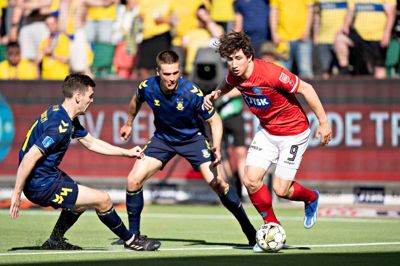 Alexander Lind havde et par fine aktioner, da han kom ind mod Brøndby, men han kom ikke til nogen afslutninger.