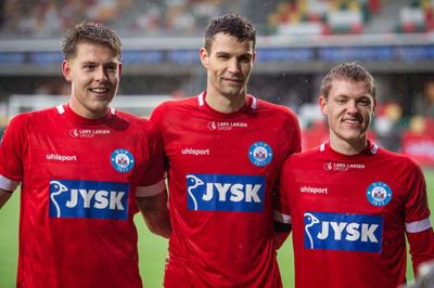 Nicolai Vallys er her til venstre med de øvrige i VHS-trioen, Nicklas Helenius og Sebastian Jørgensen.