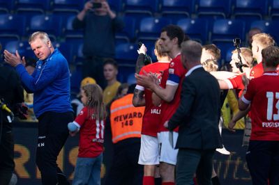 Silkeborgs cheftræner Kent Nielsen efter superligakampen mellem Brøndby IF og Silkeborg IF. Foto: Claus Bech/Ritzau Scanpix