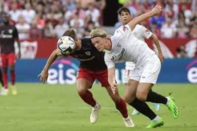 Kasper Dolberg har endnu sit første mål til gode som Sevilla-spiller. Foto: Ritzau Scanpix