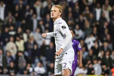 Den tidligere SIF-angriber Kasper Dolberg scorede tre mål for Anderlecht torsdag aften. Foto: Ritzau Scanpix
