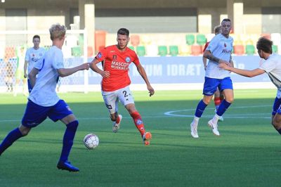 Svenske Marcus Johansson nåede aldrig at få en officiel kamp for Silkeborg IF. Her er han fotograferet, da SIF i sommeren 2018 vandt 5-0 over bysbørnene fra Silkeborg KFUM, der dengang fejrede klubbens 100 års jubilæumskamp. Marcus Johansson kom endda på måltavlen i opgøret. Foto: Ulla Myrhøj