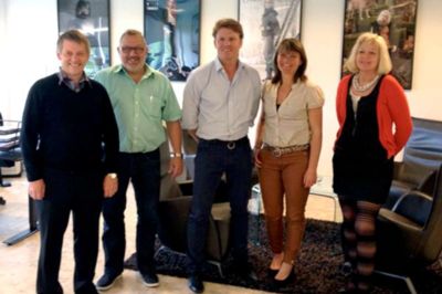 Erhvervskontaktudvalget på besøg hos DK Company, Preben Christensen, Heinrich Rune, direktør Jens Poulsen, Annette Mosegaard og Helle Mathiassen