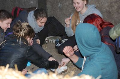 Eleverne fra Hestlund Efterskole måtte leve spartansk, da de forleden var på "flugt"