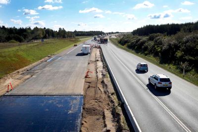 Sådan tog det sig ud for et par år siden, hvor man så småt begyndte på at omdanne omfartsvejen til en motorvej. ?Foto: Flemming Hansen