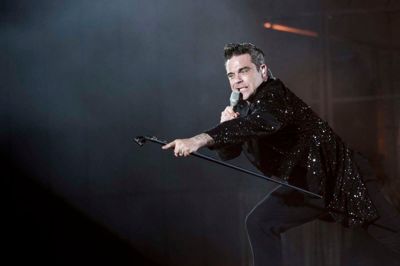 Robbie Williams spiller to swingende koncerter i Jyske Bank Boxen i aften og i morgen.? PR-foto