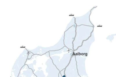 De tre mulige linjeføringer for en ny midtjysk motorvejskorridor, skal nu analyseres igen. Denne gang skal et nyudviklet værktøj til trafikanalyse teste de tre ruter. Mod venstre Hobro-Herning-Kolding-ruten, mens B-ruten, Hærvejsruten, er midt i og C-ruten svinger lidt mere mod øst. Illustration: Vejdirektoratet