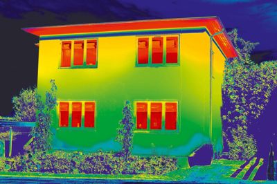 Her ses et byhus fra mellemkrigstiden efter at have været udsat for thermograferings-kameraets afsløringer (Foto: JEP Byg)