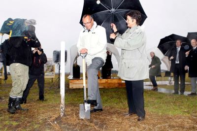 Første spadestik til Storsygehuset i Gødstrup af regionsrådsformand Bent Hansen. Foto: Henrik Ole Jensen