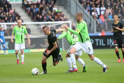 Martin Pusic scorede FC Midtjyllands første mål mod SønderjyskE og slutter sæsonen som Superligaens topscorer. Foto: Flemming Hansen