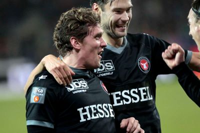Med en scoring i sidste sekund sikrede Morten "Duncan" Rasmussen 1-0-sejren over OB. Foto: Flemming Hansen