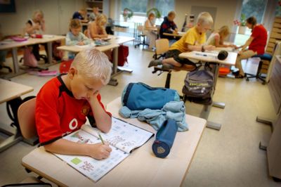 Sådan her tog det sig ud, da det for første gang ringede ind på Uhre Friskole tilbage. ?Foto: Tom Laursen