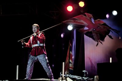 Iron Maiden med forsanger Bruce Dickinson i spidsen har før optrådt i Danmark. Her ved Roskilde Festival i 2011. ? Polfoto