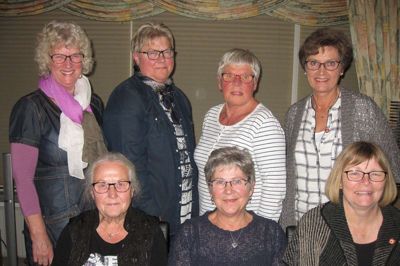 Bestyrelsen i Aktive Kvinder består af: Bageste række fra venstre: Jane Justesen, Lisa Kirkeby, Karin Øster og Karen Kristensen. Forreste række fra venstre: Tove Bruun, Ellen Gredler og Esther Andersen. ?Privatfoto