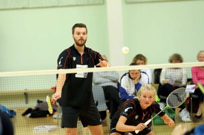 Mathias L. Hansen og Malene Kæseler grundlagde tirsdagens IFS-gevinst mod Kastrup-Magleby med deres sejr i mixeddoublen. Foto: Flemming Hansen