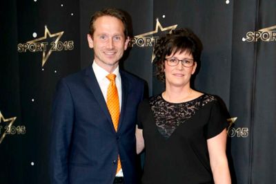 Kristian Jensen og fru Trine til »Sport 2015«. Foto: Tom Laursen