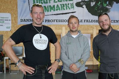 De tre partnere i Dropzone Denmark, fra venstre: Rasmus Fynshave, Philip Østerberg og Kim Bo Larsen - med sammenlagt +7500 spring og 30 års erfaring i spring med faldskærm.