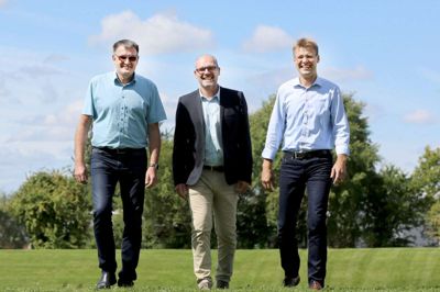 Den nye direktion i fusionen mellem Jysk Landbrugsrådgivning og Heden & Fjorden. Fra venstre Palle Høj, Torben Jensen og Bjarke Poulsen. ? foto: heden & fjorden