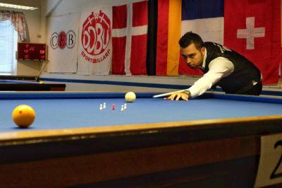 Matteo Gualemi nåede til finalen ved Ikast Billard Klubs internationale stævne, men det lykkedes ham ikke at vinde.