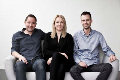 Indehaverne bag Hübsch fra venstre Flemming Hussak, Jannie Krüger og Daniel Henriksen. Jannie Krüger er ansvarlig for det kreative udtryk hos Hübsch ?Privatfoto