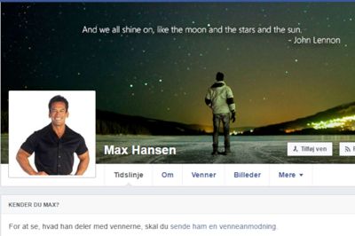 Sådan ser Max Hansens profil ud på Facebook. Det viser sig at billedet er en cubansk bodybuilder, Lee Labrada ...