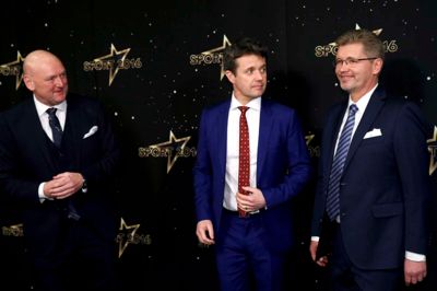 Kronprins Frederik tog turen på den røde løber med Georg Sørensen og Frank Jensen. Foto: Flemming Hansen