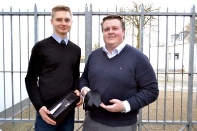 Kristian A. Jensen og Anders Birk Jørgensen er slet ikke i tvivl om, at de vil skabe egen virksomhed. Første skridt har de taget ?foto Laila Kempel